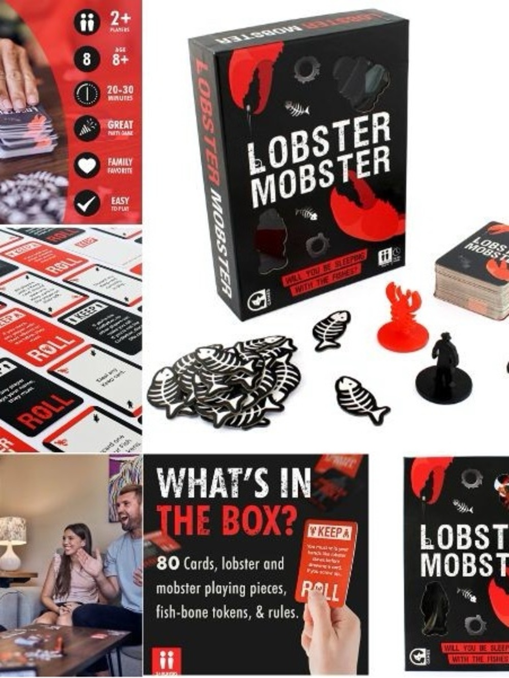 Lobster Mobster Party Game - Black & Red